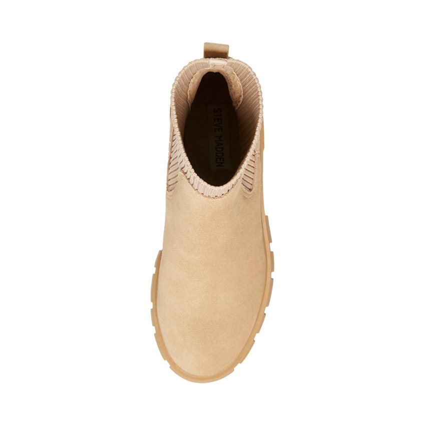 Botines Steve Madden Hutch Gamuza Mujer Beige | ES VX0S62